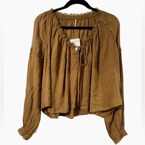 FREE PEOPLE Banda Blouse Gingersnap XS